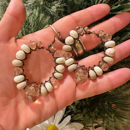 Medium Desert Blush Hoops
