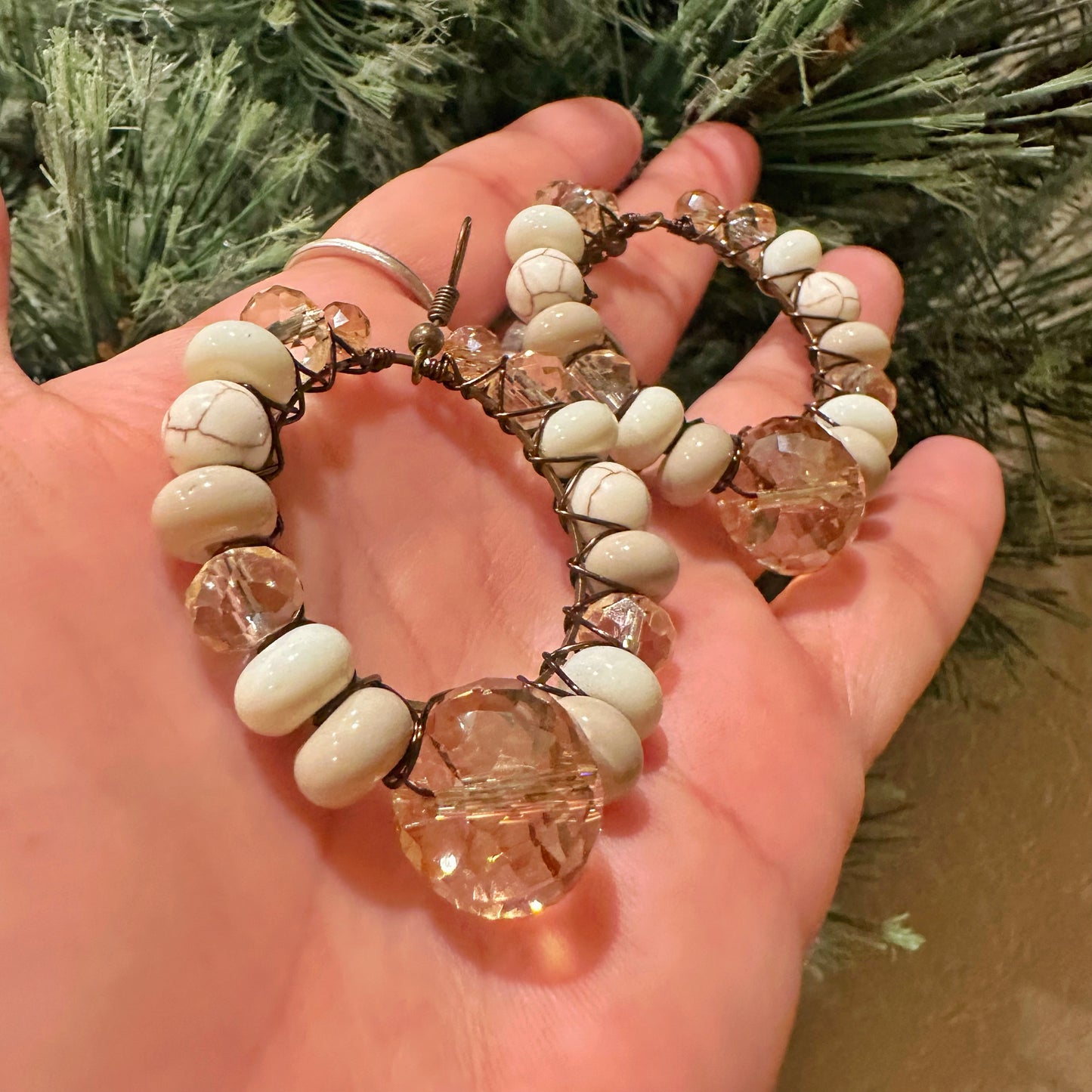 Medium Desert Blush Hoops