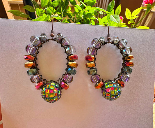 Medium Prism Mosaic Hoops